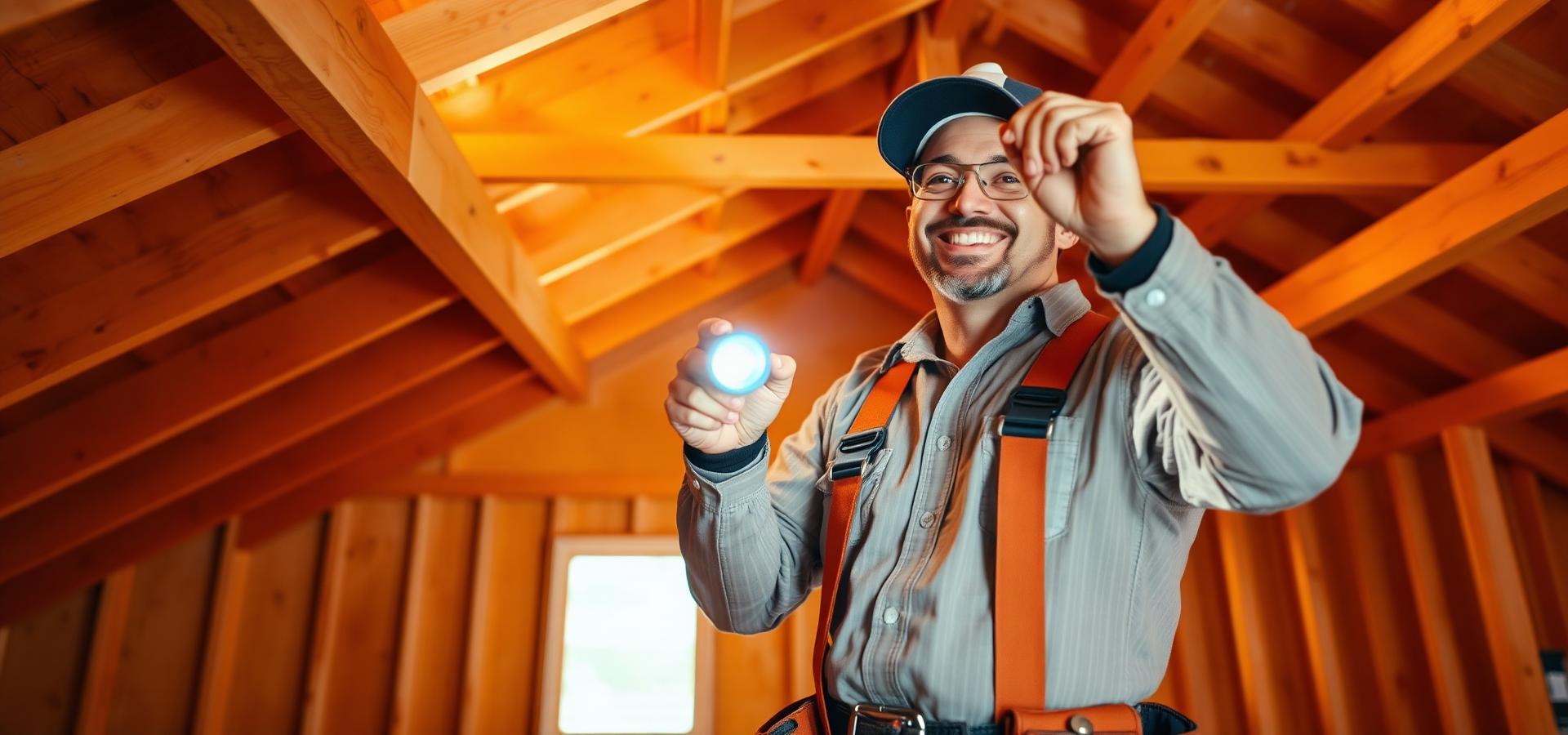 Trusted contractor inspecting attic
